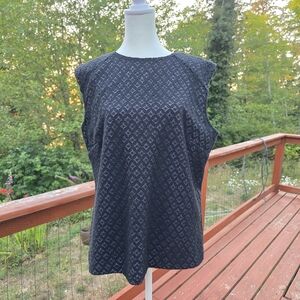 Ann Taylor Black Patterned Sleeveless Top